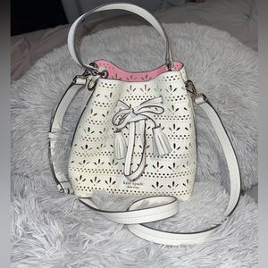Kate Spade white bucket bag